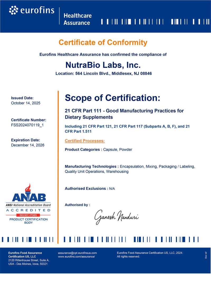 Eurofins Gmp Certificate